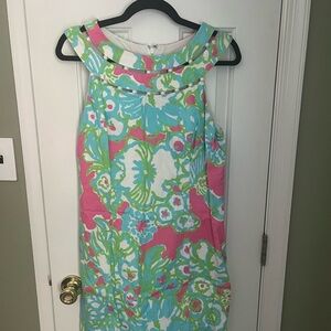Lilly Pulitzer Vibrant Floral Dress in Pink, Green, and Blue